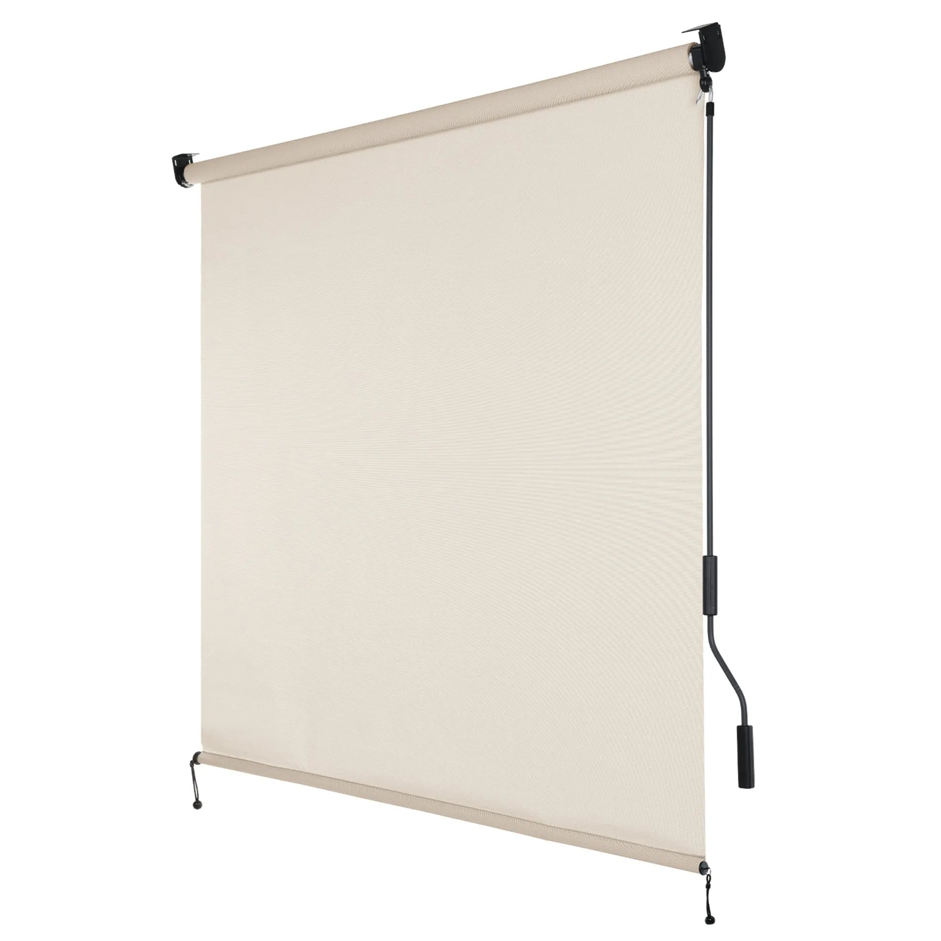 5% Openness Cordless Solar Fabric Roller Sun Shade for Outdoor Gazebo Pergola Porch, 95% UV Protection - Aoodor